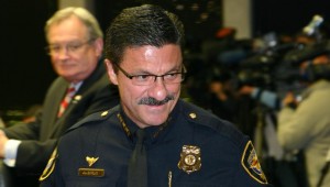 Former Fort Worth Police Chief Jeffrey Halstead announces his retirement last year at Fort Worth City Hall (photo by Jeff Prince).