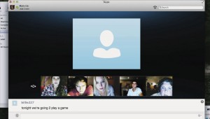 A mysterious Skype user harasses Shelley Henig (left), Moses Storm (second from left), and others in Unfriended.