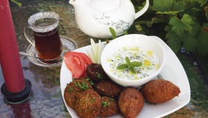 You can order the kibbeh plate with or without the cup of hot chai at Qana Café and Hookah. Photo by Lee Chastain.