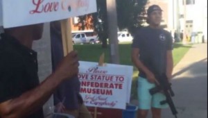 Because brandishing a loaded AR-15 in public always leads to calm, reasoned debate.
