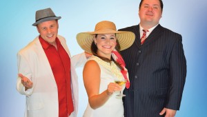Trey West, Shannon Garcia, and Ben Phillips live it up in the south of France in Stolen Shakespeare Guild’s Dirty Rotten Scoundrels.