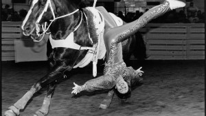 Laura West’s photograph of a trick rider at the 2001 Fort Worth Stock Show & Rodeo is part of That Day: Laura West at the Amon Carter Museum.