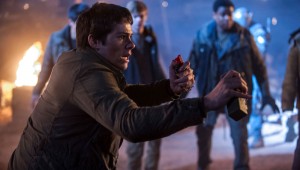 Dylan O'Brien is prepared to immolate himself in "Maze Runner: The Scorch Trials."