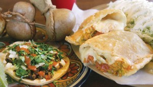 Tacos la Banqueta serves tacos and a squash blossom quesadilla frita. Photo by Lee Chastain.