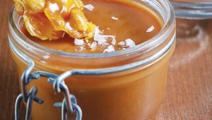 Twelve Stones’ pot de créme is a delicately caramel-flavored pudding with crystals of sea salt. Photo courtesy of 12 Stones.