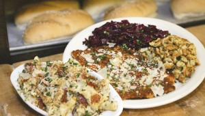 The Swiss Pastry Shop’s new dinner menu features Alpen macaroni (left) and classic wienerschnitzel. Photo by Lee Chastain.
