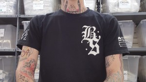 Davey Rayner’s tattoos come in handy at his new job. Photo by Ryan Grounds.