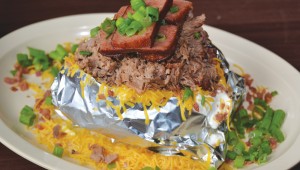 The loaded baked potato at Kipz is buzzworthy. Photo by Lee Chastain.