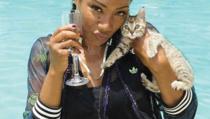 Tiffany Haddish (posing with the star of Keanu) comes to the Arlington Improv this weekend. Courtesy of Facebook.