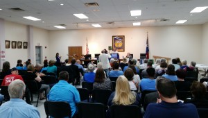 Bernie supporters gather in Dallas at CWA UNION HALL. Photo courtesy of Timothy Meagher.