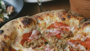 The Pig Pizza included crumbled Italian sausage, pancetta, and pepperoni. Photo by Lee Chastain.