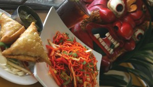 The vegetable samosas at Namaste were served with a tamarind chutney. Photo by Lee Chastain.