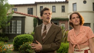 Jesse Eisenberg and Kristen Stewart check out Hollywood's stateliest homes in "Cafe Society."
