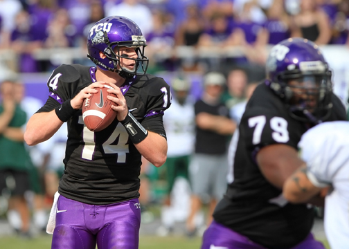 Cory Grant, Wayne Daniels, Jerry Hughes, and Kelly Griffin make up TCU’s fierce defensive line. Keith Robinson feat_8