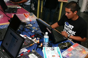 Eddie Rojos takes part in one of the museum’s after-school classes on the North Side.