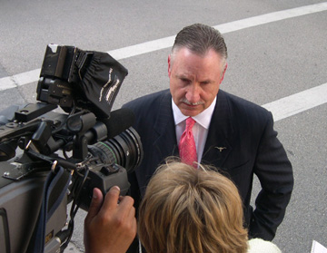 Moncrief has no problem talking to the news media about the benefits of gas drilling.