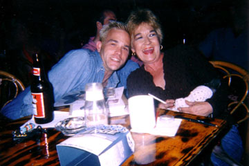 Waylon and Sammi enjoy a mother-son night out not long before her death.