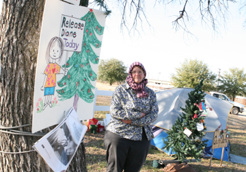 Kathleen Rumpf camped outside Carswell in December to draw attention to dying inmates.