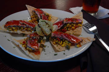 Like these seared ahi tuna nachos, the appetizers at 29 Degree Tavern are serious business.