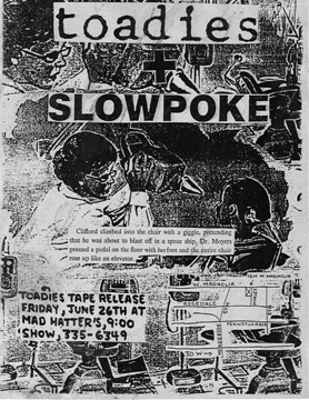The poster advertises a show at Madhatter’s, the Toadies’ home base.