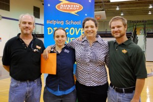 Austin Energy staffers who work on solar programs include (left to right), Michael Van Zandt, Shayna Lee, Leslie Libby, and Tim Harvey.  Courtesy Austin Energy