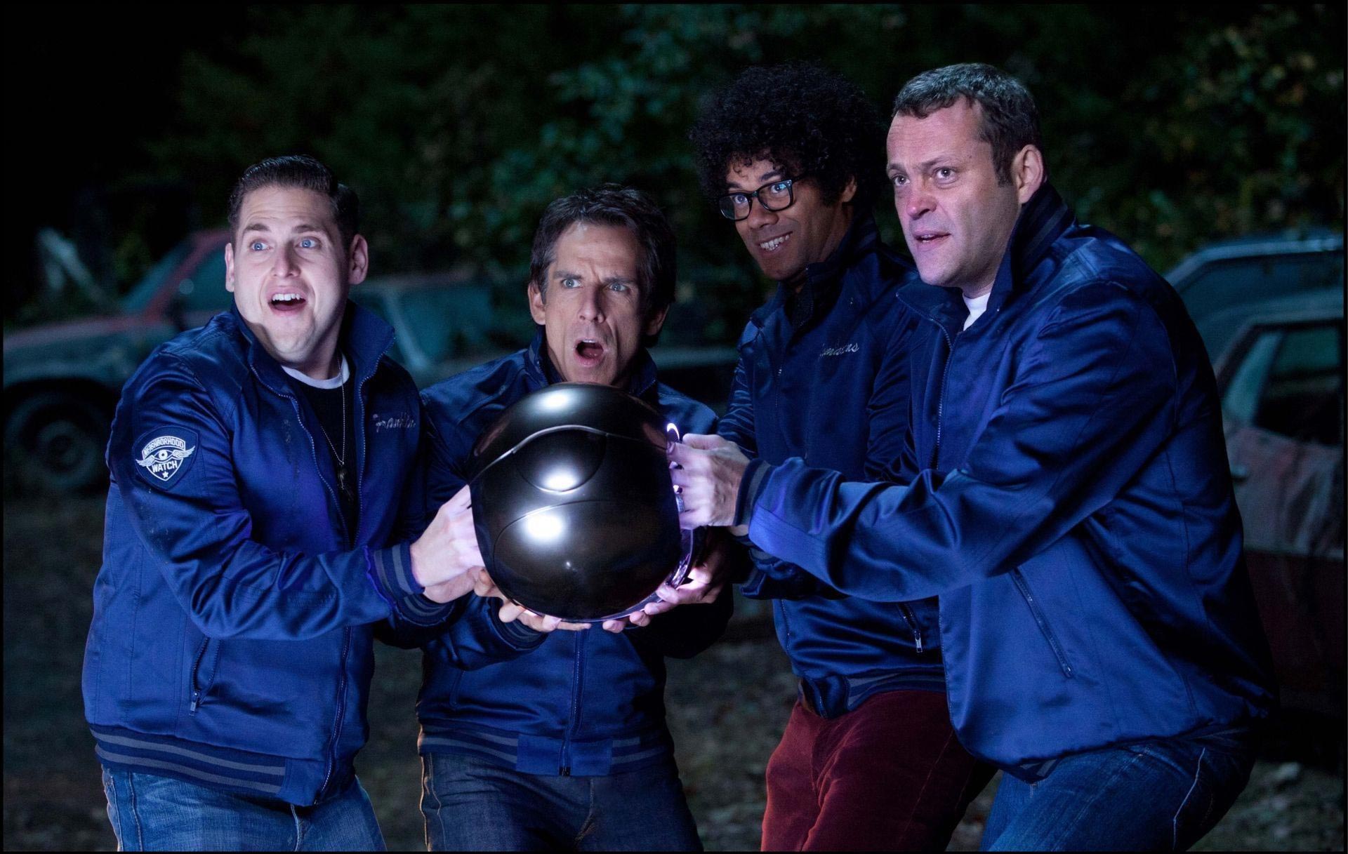 Ben Stiller, Vince Vaughn, Jonah Hill, and Richard Ayoade star in "The Watch" opening Friday.