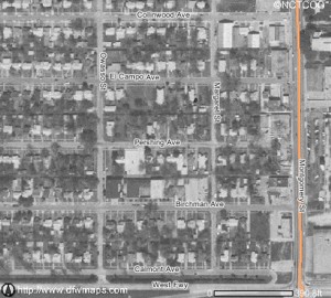 1997 (above) and  2005 (below). Aerial photos show how much the church campus has grown. Courtesy North Central Texas Council of Governments