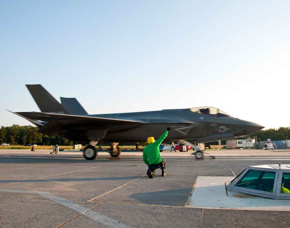 One of Lockheed’s F-35s takes off from a New Jersey military base. Courtesy Lockheed Martin