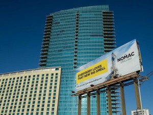 The new billboard above a pipeline being installed along Lancaster Avenue boasts of the smell of a new gas rig while failing to mention the dangers the rig might represent. Brian Hutson