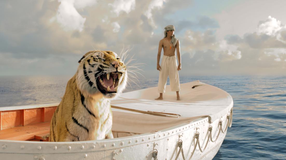 A Bengal tiger and Suraj Sharma must share a boat to survive in 