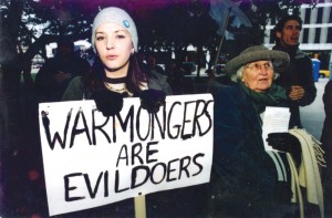 Brink (right) marches with granddaughter Staci Yarbrough in Dallas in 2002.