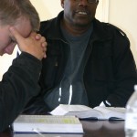 Clarence Williams leads Bible study at the Ranch on the Rock rehabilitation facility. Jeff Prince
