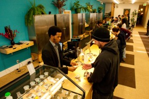 Harborside Health Center in Oakland, Calif., dispenses medical marijuana to customers. Courtesy Steve DeAngelo