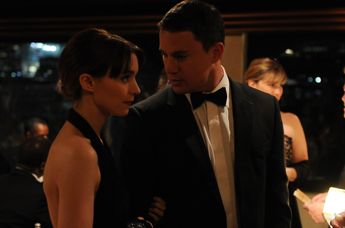 Rooney Mara tries to keep it together at a ritzy party with Channing Tatum in Side Effects.