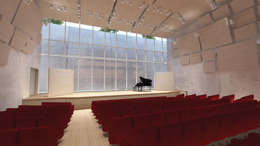 Seen in this rendering, the Piano Pavilion Performance Hall is part of the Kimbell’s $135 million expansion.