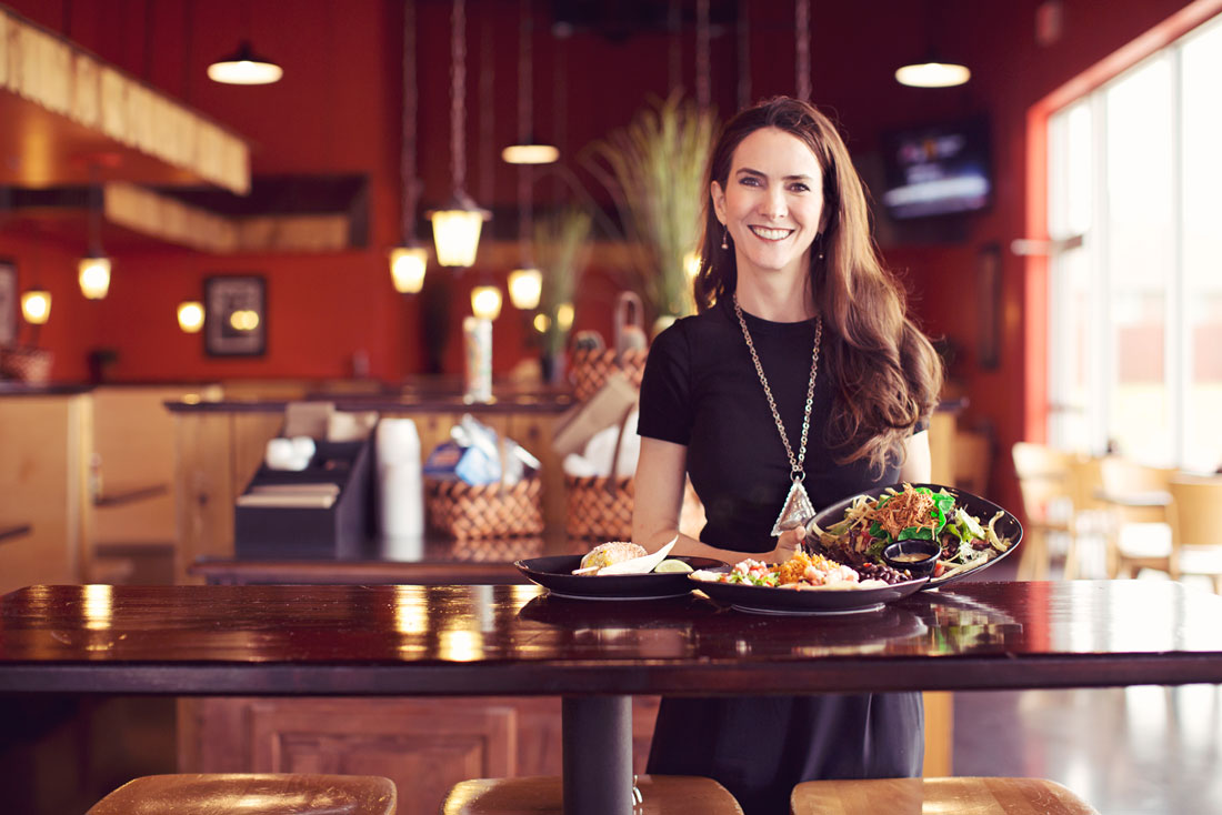 Elote co-owner Cynthia Loeb has a plate of fresh Tex-Mex and some ’ritas with your name on them. Adrien P. Maroney