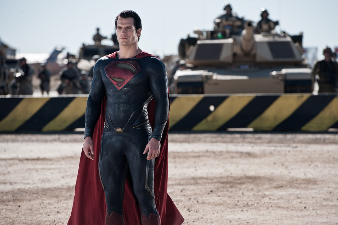 Henry Cavill presents himself to the United States military in Man of Steel.