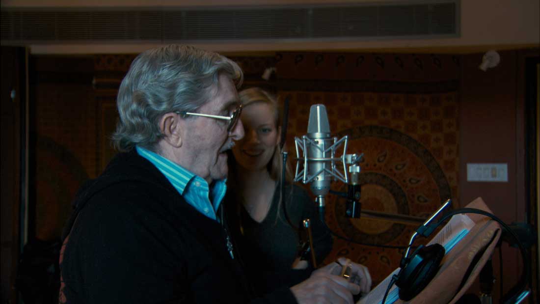 Michael Polley goes to work as an actor while his daughter Sarah looks on in Stories We Tell.