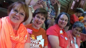 Left to right: Lenna Webb, Fran Donnell, Diane Viviana, and Lynn Johnson turned out to show their support for Davis. Courtesy Diane Viviana