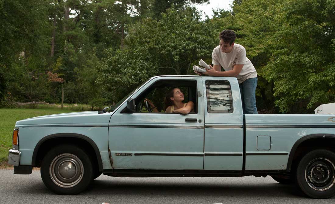 A somewhat sober Miles Teller assists on Shailene Woodley’s paper route in The Spectacular Now.