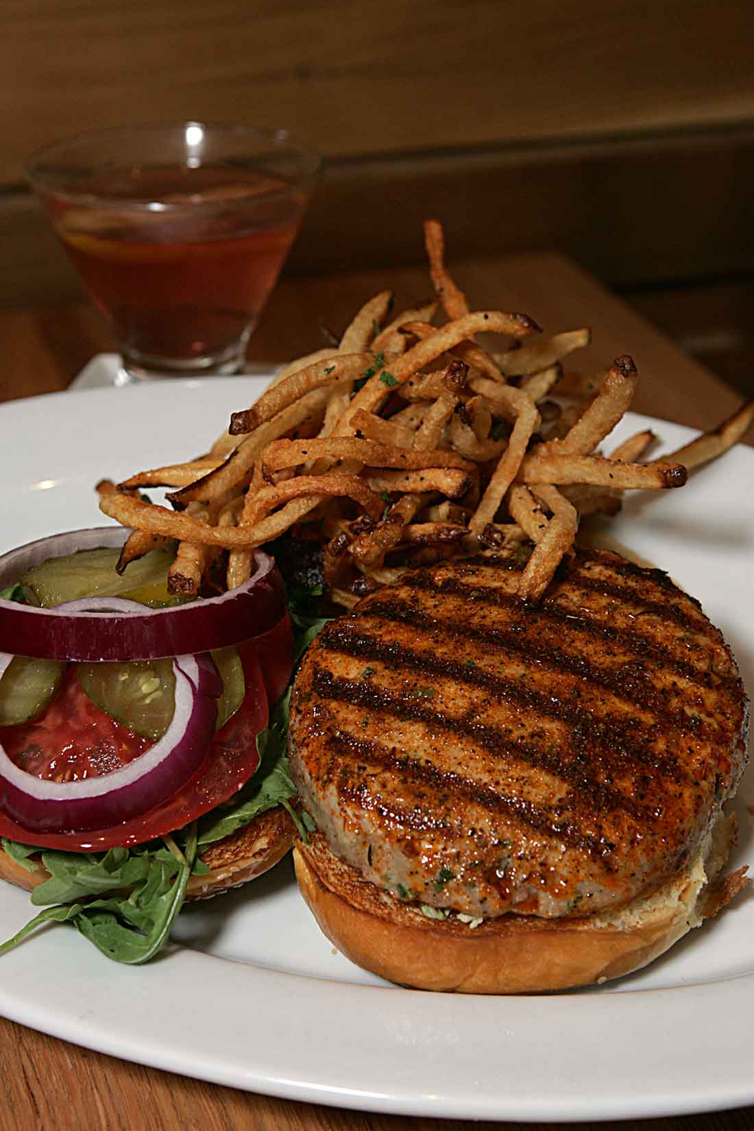 Pacific Table’s recent sandwich of the day was the tuna burger with garlic rosemary fries. Lee Chastain