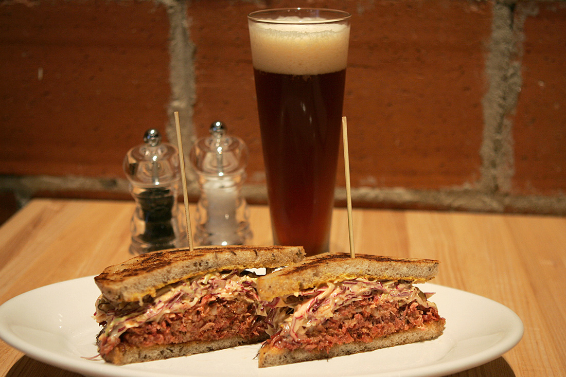 The reuben may not require a knife and a fork but is delish. Lee Chastain