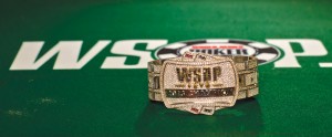 Each winner of the Main Event takes home a diamond-studded bracelet worth about $500,000.  Courtesy WSOP/Joe Giron