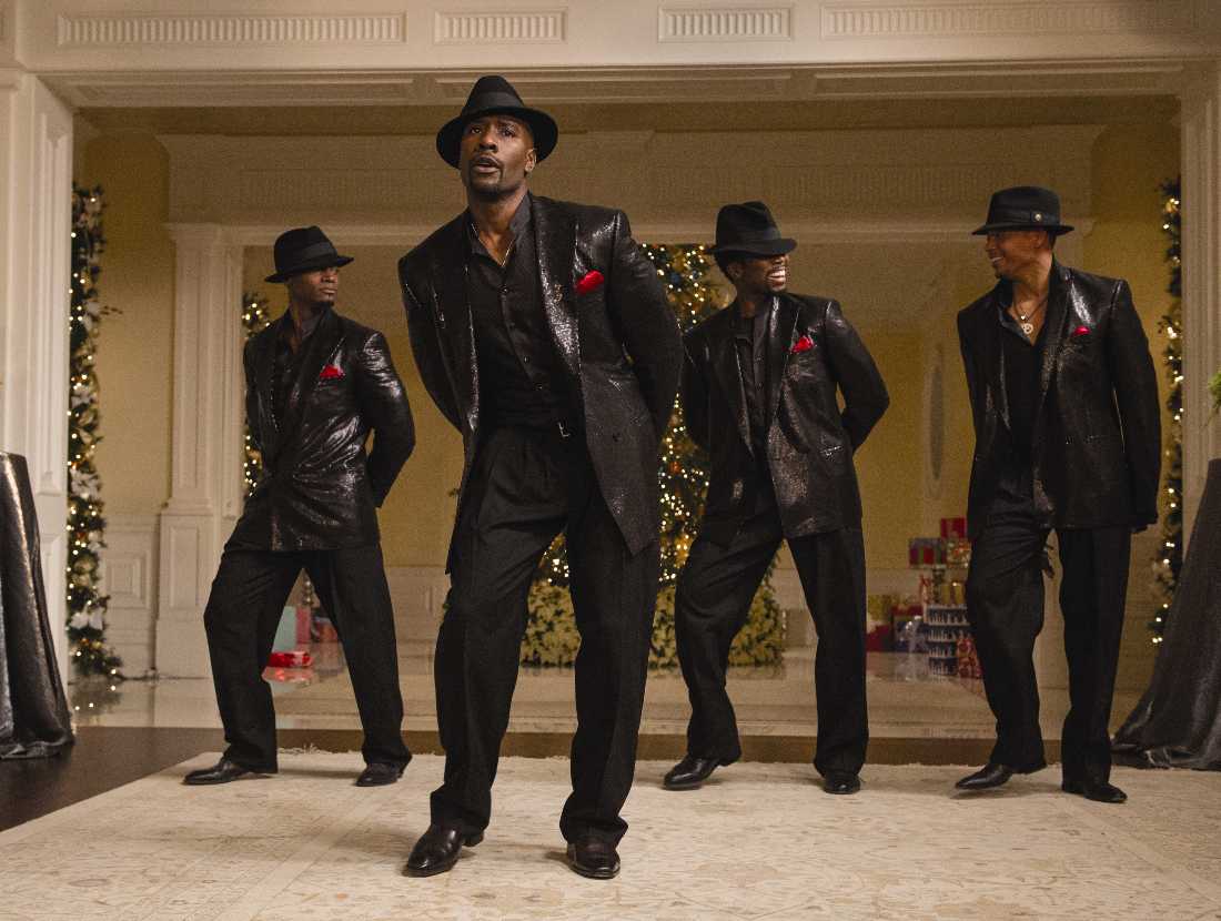 Taye Diggs, Morris Chestnut, Harold Perrineau, and Terrence Howard make like New Edition in The Best Man Holiday.