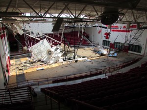 West High School’s auditorium sustained major damage in the blast last April. Courtesy Rush Olson