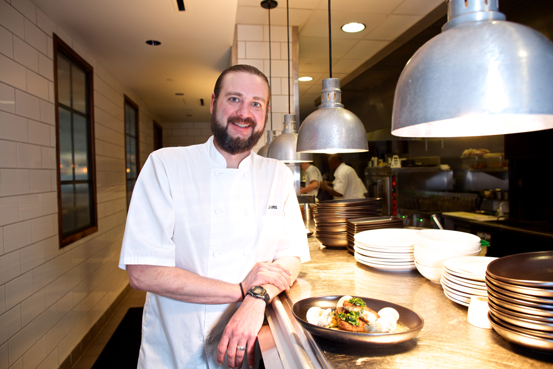 Chef Jeff Harris offers up some blackened red snapper at AF+B. Vishal Malhotra