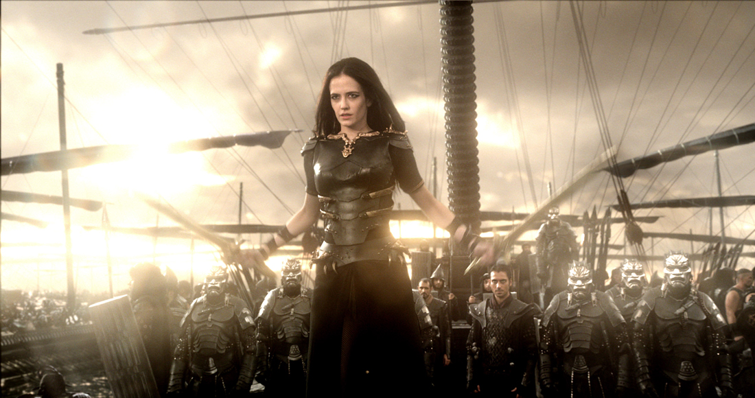 Eva Green has two swords and an army of Persians at her back in 300: Rise of an Empire.
