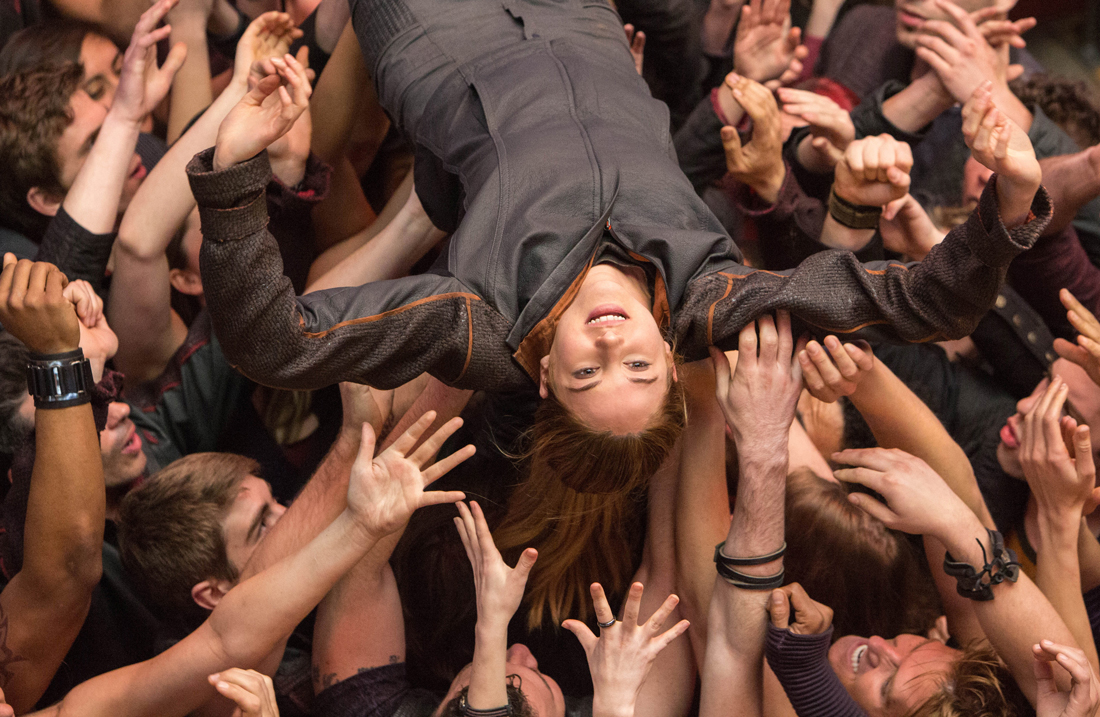 Shailene Woodley is welcomed into her new faction in Divergent.