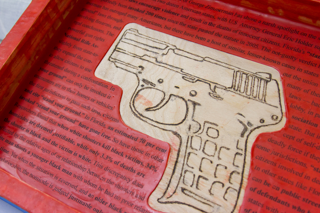 Susan Sponsler’s “gun case” (detail)