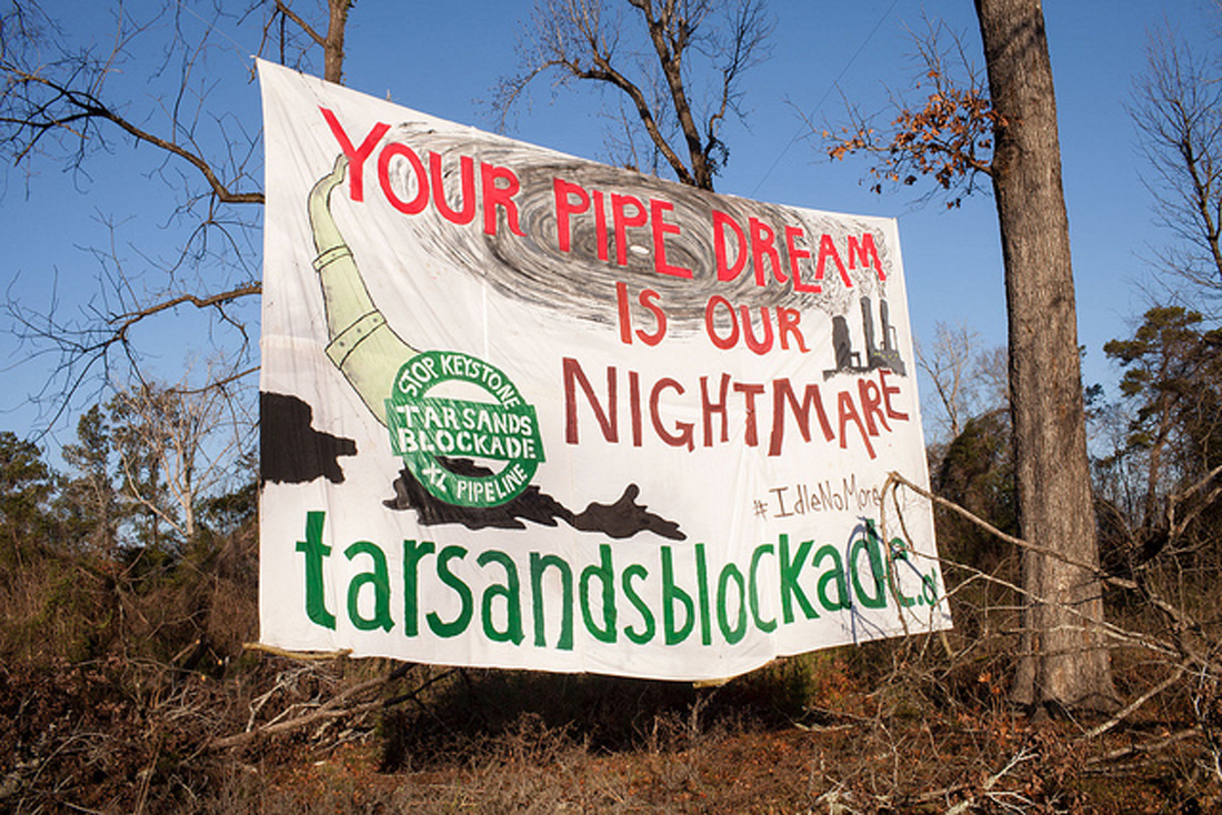 In Texas, the Tar Sands Blockade delayed but could not stop the southern leg of the Keystone. Tar Sands Blockade